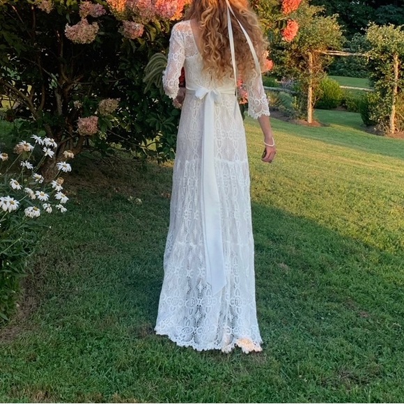 Kite And Butterfly Rena Bohemian White Wedding Dress like new - Picture 3 of 16